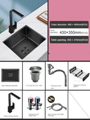Household Black Sink for Kitchen Italian Metal Dry Handmade Kitchen Sinks Simple Small Light Luxury Kitchen Sinks for Bar
