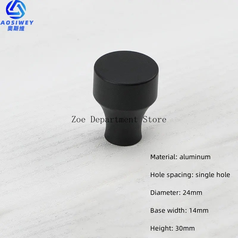 Space Aluminum Single Hole Handle Modern Wardrobe Drawer Round Knob Silver/black/gold Kitchen Cabinet Furniture Small Handle