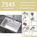 304 Stainless Steel Multifunctional Kitchen Sink Large Capacity Single Bowl Vegetable Workstation Wash/Cut/Drain in One Full Set