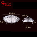 LFGB Certificate 304 Stainless Baozi Steamer Foldable Food Steaming Tray with 4cm Height Rack and 3mm Holes Detachable Handle