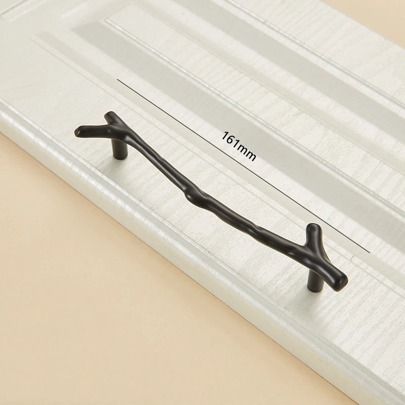 Vintage Tree Branch Furniture Handle Zinc Alloy Kitchen Cabinet Drawer Knob Wardrobe Cupboard Closet Door Pull Hardware Black