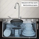 304 Stainless Steel Multifunctional Kitchen Sink Large Capacity Single Bowl Vegetable Workstation Wash/Cut/Drain in One Full Set