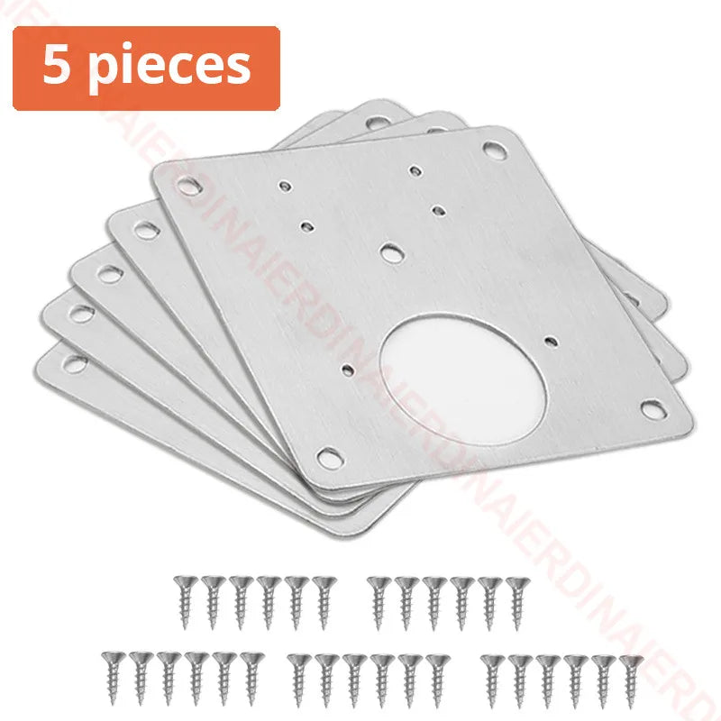 NAIERDI Stainless Steel Hinge Repair Plate Furniture Cabinet Door Panel Connection Plastic Repair Plate Hardware Accessories