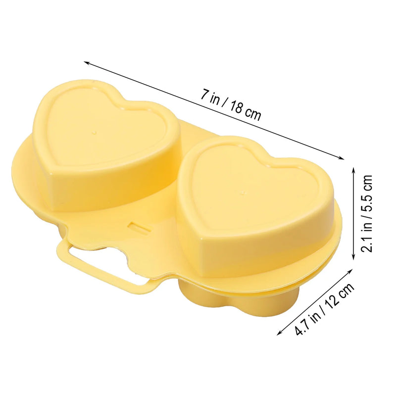 Microwave Egg Cooker Heart Flower Shaped Egg Kitchen Gadgets Silicone Fried Eggs Oven(Flowers + Heart,Yellow)