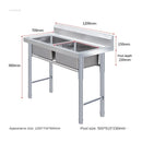 Stainless Steel Kitchen Sinks Washing Sink with Bracket Multifunctional Sinks for Restaurant Commercial Floor Dishwashing Sinks