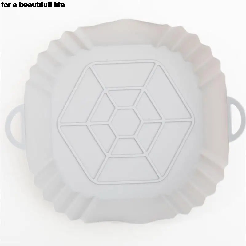 1PC Reusable Silicone Air Fryer Basket Oven Mold Baking Tray Pizza Fried Chicken Basket Round Square Pan Liner Accessories