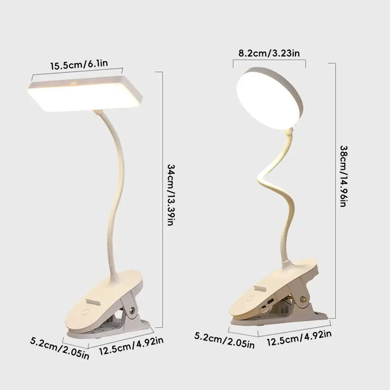 Table Lamp USB Rechargeable Desk Lamp With Clip Bed Reading Book Night Light LED Touch 3 Modes Dimming Eye Protection Light