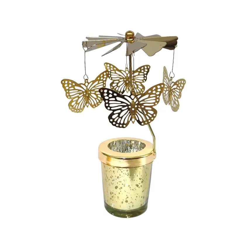 Heat Rotating Candle Holder Louis The Thirteenth Demon Fairy Carousel Butterfly Rabbit Candlelight Dinner Props