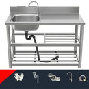 Household Vegetable Washing Basin with Bracket Commercial Stainless Steel Kitchen Sinks Kitchen Workbench Washing Single Sink