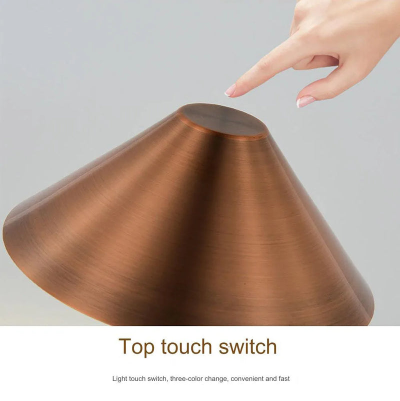 LED Wireless Table Lamp USB Rechargeable Desk Lamp Creative Atmosphere Light for Bedside Room Restaurant Cafe Decorative Lamp