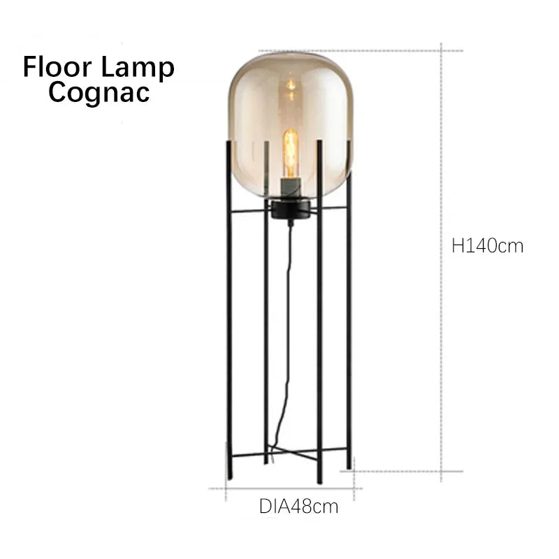 Nordic Minimalist Luxurious Glass Led Floor Lamp Designer Bedroom Bedside Table Light High-end Living Room Decoration Lighting