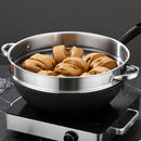 Cooking Steamer Rack Stainless Steel Wok and Steaming Grid (32cm Round Bottom (with Ears)) Vegetable Insert Pressure Cooker