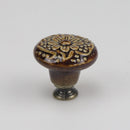 Colorful Floral Ceramic Handle Cabinet Door Solid Wood Furniture Wardrobe Handle Single-hole Drawer Hardware