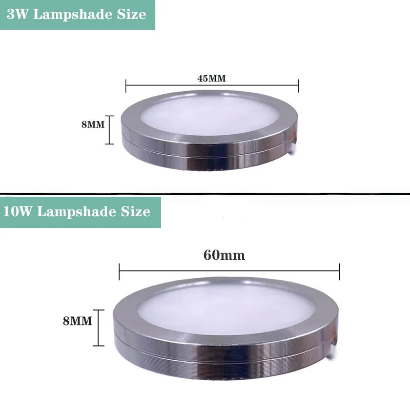 Ultrathin 8mm USB DC5V 3W 10W Dimmable Spotlight Surface Mounted Mini LED Circular Simple Ceiling Light Exhibition Cabinet Lamp