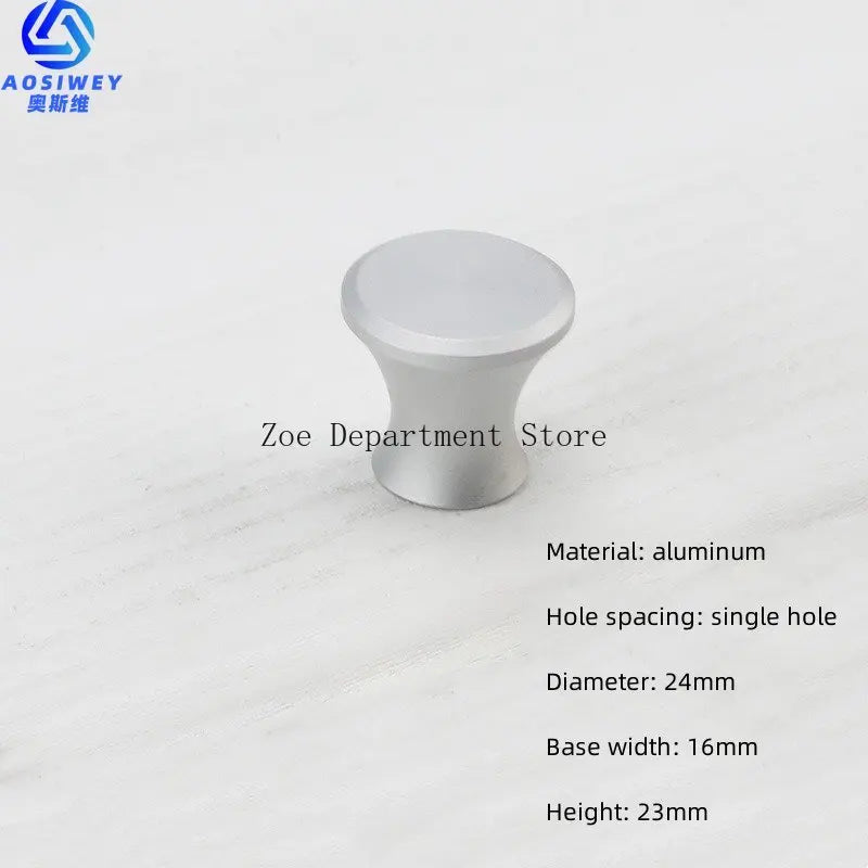 Space Aluminum Single Hole Handle Modern Wardrobe Drawer Round Knob Silver/black/gold Kitchen Cabinet Furniture Small Handle