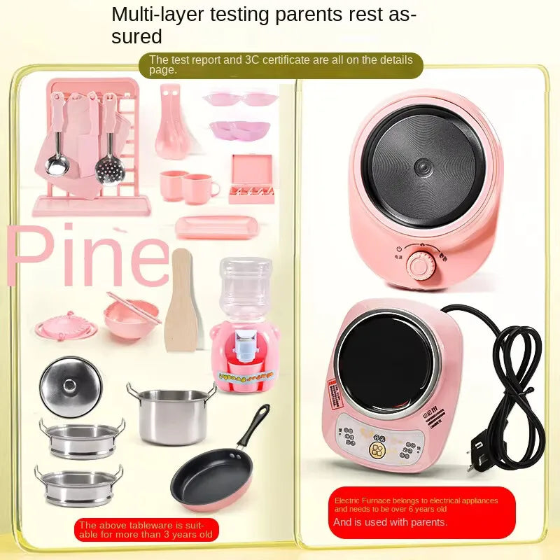 Toy Real Cooking Toy Mini Rice Cooker Pretend Play Toy Kitchen Kids Toys Simulation Cooking Toys Dollhouse Accessories