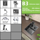 Hidden Sink Stainless Steel Kitchen Sink Apartment Bar Mini Single Slot Touring Car Multi-functional Wash Basin With Cover Plate