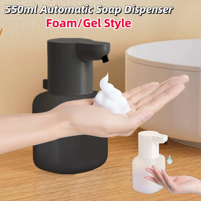 550ml Automatic Soap Dispenser Foam/Gel USB Charging Smart Infrared Sensor Liquid Dish Soap Dispensers Hand Sanitizer Machine