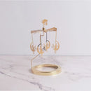 Romantic Aromatherapy Glass Candle Cup Lid, Stainless Steel Rotating Carousel Candle Holder, Walking Light Candlestick Decoratio