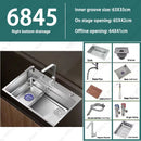 304 Stainless Steel Multifunctional Kitchen Sink Large Capacity Single Bowl Vegetable Workstation Wash/Cut/Drain in One Full Set