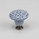 Colorful Floral Ceramic Handle Cabinet Door Solid Wood Furniture Wardrobe Handle Single-hole Drawer Hardware