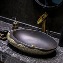 Chinese Ceramic Art Bathroom Washbasins Home Bathroom Sinks Creative Overhead Sink Household Kitchen Hand-made Washing Sinks Y