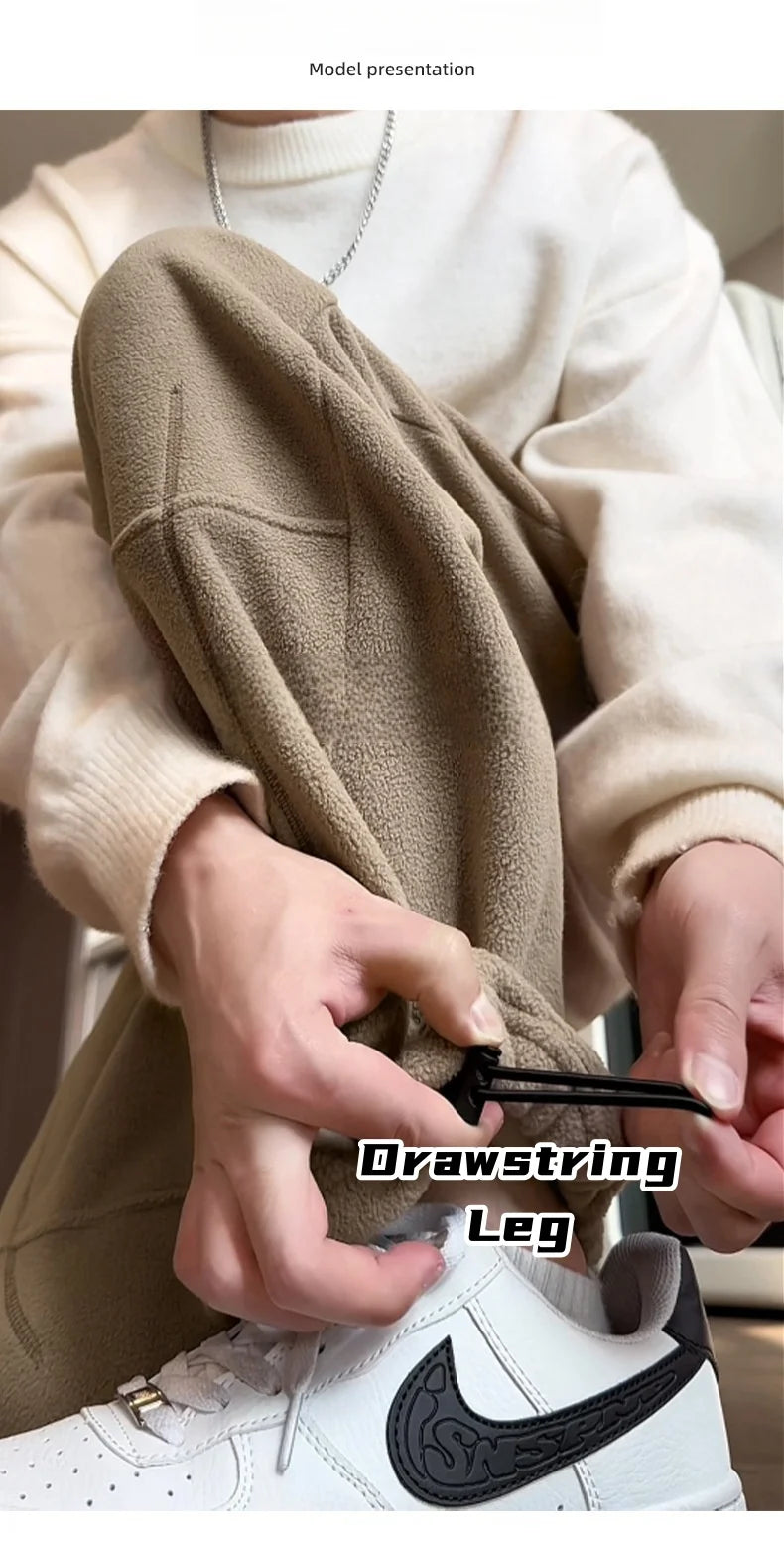 Lazy Wind Shake Grain Velvet Casual Pants Men's Autumn Winter Loose Versatile Straight Warm Heavyweight Sweatpants