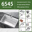 304 Stainless Steel Multifunctional Kitchen Sink Large Capacity Single Bowl Vegetable Workstation Wash/Cut/Drain in One Full Set