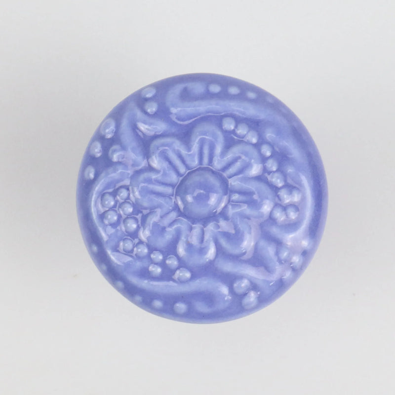 Colorful Floral Ceramic Handle Cabinet Door Solid Wood Furniture Wardrobe Handle Single-hole Drawer Hardware