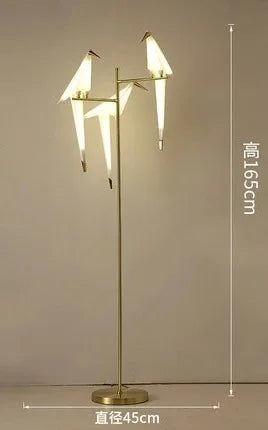 Perch Light Floor Lamp Led Designer gold Origami Bird Standing Lamps for Living Room creative Art Deco safaside corner Lamp