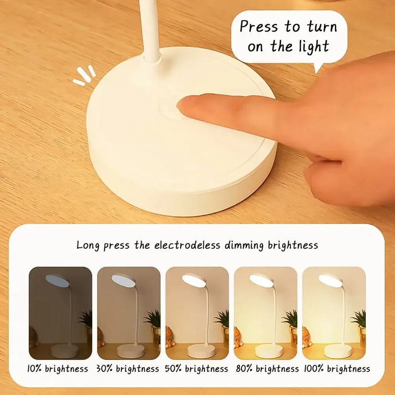 Portable LED Desk Lamp Eye Protection 3 Modes Dimming for Bedroom Bedside USB Plug in Touch College Student Book Readin Lamp