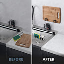 Stainless Steel Sink Tray Drainer Rack Kitchen Sink Sponge Holders Self Adhesive Hook Storage Holder Kitchen Wire Rag Organizer
