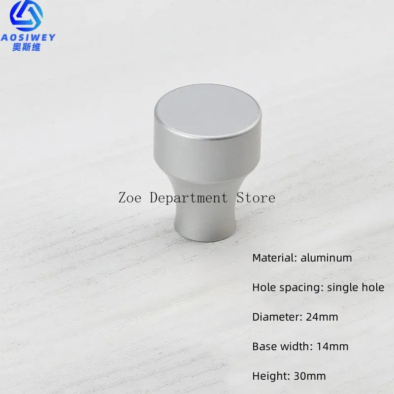 Space Aluminum Single Hole Handle Modern Wardrobe Drawer Round Knob Silver/black/gold Kitchen Cabinet Furniture Small Handle