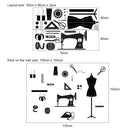 Creative sewing tools sticker for living room tailor's shop decoration self adhesive wall art decal