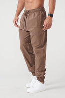 Spring and Autumn New Men's Sports Casual Running Exercise Loose Elastic Foot Tie Brown Quick-Drying Pants