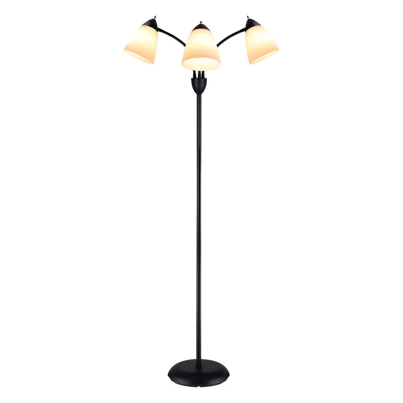 Depuley 3-Light 65" Gooseneck Tree Standing Floor Lamp Modern Flexible LED Adjustable Metal White Shades for Living Room E26