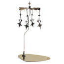 Rotary Candle Holder Metal Spinning Candle Holder With Tray Rotating Candlestick Set Stainless Steel Aromatherapy Wind Chime