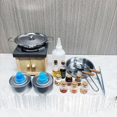 Dollhouse Mini Kitchen Furniture Toys Full Set Models for Doll House Kitchen Furniture Decorative Accessories