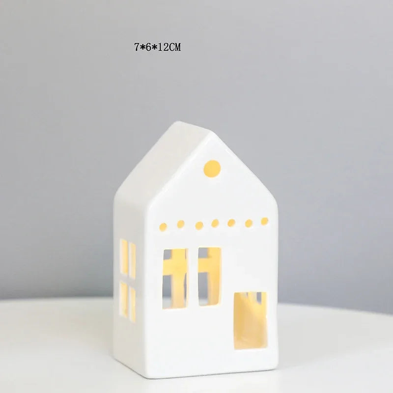 Modern Lantern House Candle Lanterns Vintage Lantern Decor for Halloween, Christmas, Home Decor, Tabletop, Fireplace Shelf Decor