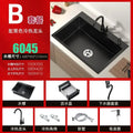 Stainless Steel Kitchen Sinks Black Nano Large Single Tank Countertop Basin Home Kitchen Vegetable Sink 304 Thickened Wash Basin