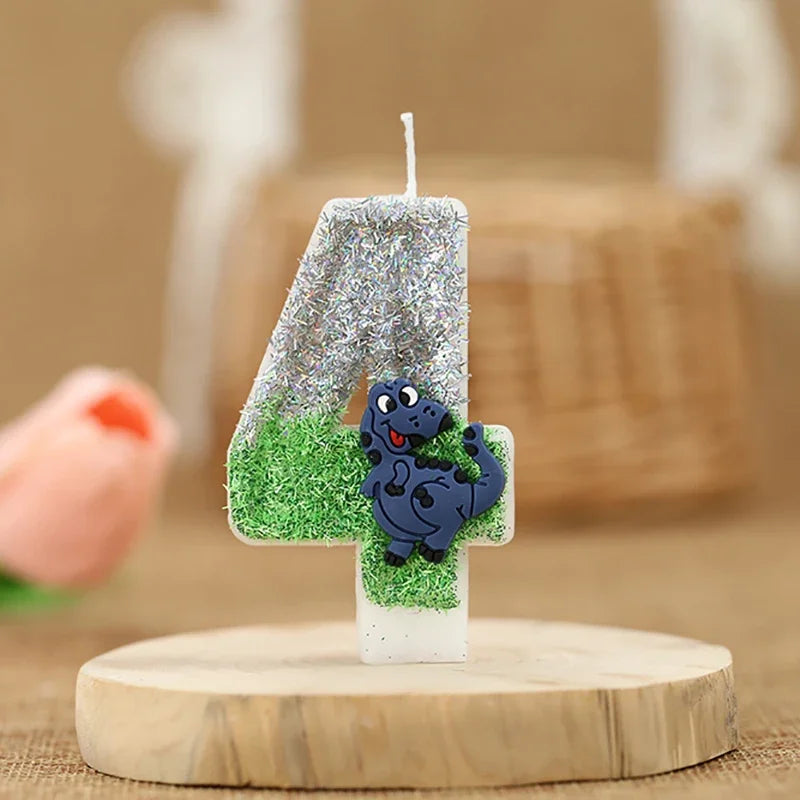 Dinosaur Birthday Candles for Cake Soywax Candle Bithday Number Candle for Boy Party Cake Topper Decorative