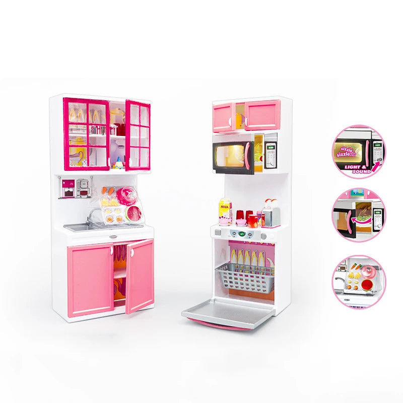 Children's Kitchen Toy Set Simulation Mini Kitchenware Refrigerator Model Girls Play House Toy Gift Box