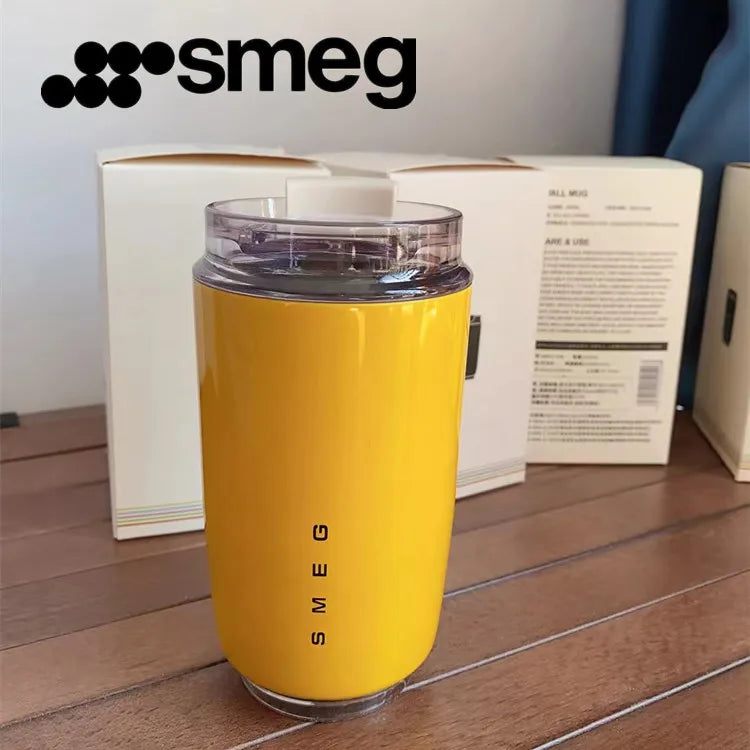 SMEG  Milk White 240ML Beverage  Cup Travel Portable Drinking Cup Stainless Steel Vacuum Leak proof Coffee Thermos