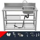 Household Vegetable Washing Basin with Bracket Commercial Stainless Steel Kitchen Sinks Kitchen Workbench Washing Single Sink