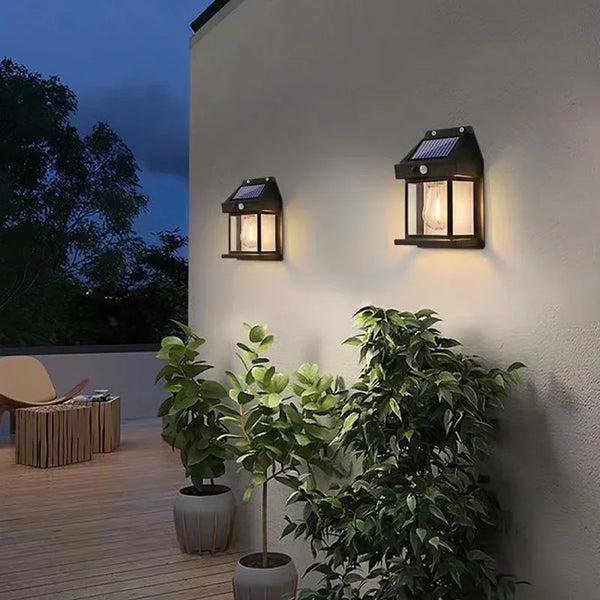 Outdoor Wall Lamp Household Waterproof Solar Tungsten Filament Lamp Induction Lamp Garden Wall Light Villa Lighting Night Light