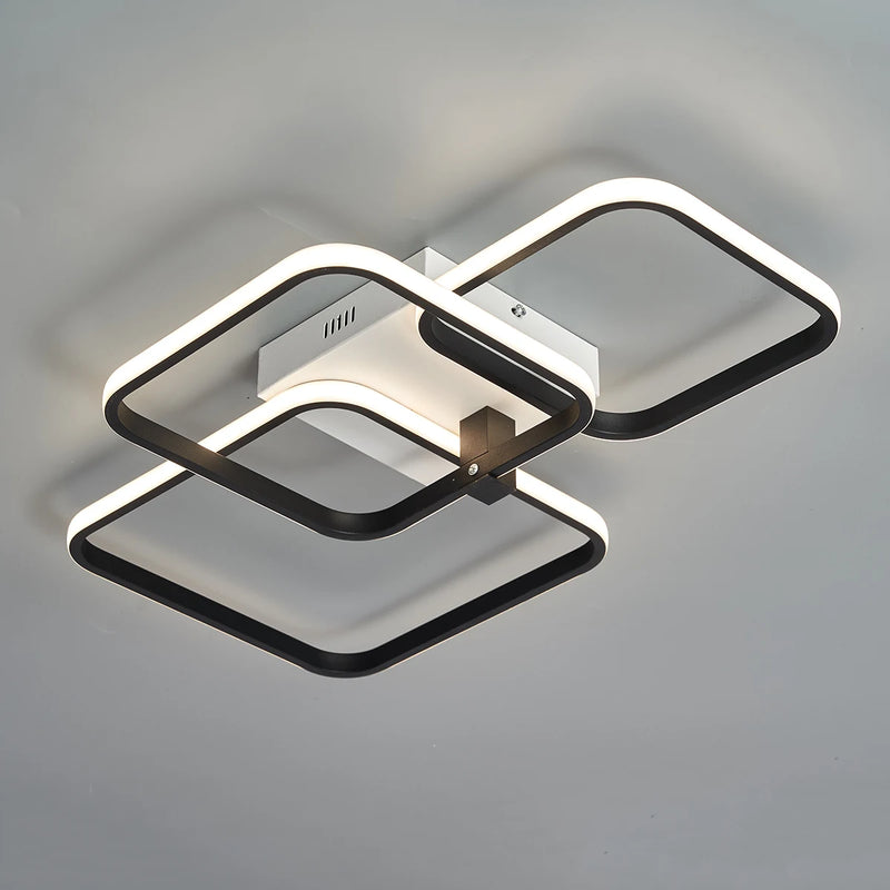 Modern Led Chandeliers Ceiling For Living Room Bedroom Study Room AC90-260V indoor lighting Led Chandelier Lamp Black and White