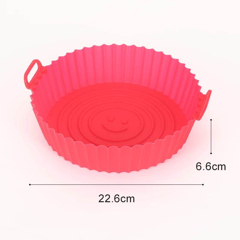 Reusable Airfryer Pan Liner Accessories Silicone Air Fryers Oven Baking Tray Pizza Chicken Airfryer Non-stick Silicone Mould
