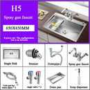 Stainless Steel Kitchen Sink Farmhouse Above Counter Undermounter Single Bowel Wash Basin With Gourmet Faucet Drain Accessories