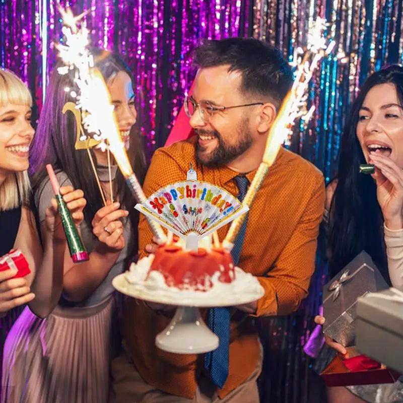 Birthday Cake Candle Creative Fan Candle Happy Birthday Surprise Candles Funny Wishing Candle Birthday Cake Candle Decor