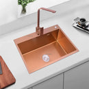 Rose Gold Stainless Steel Single Bowl Kitchen Sinks Accessory 304 Sink Bowl Kitchen Drain Basket Above Counter Sink Wash Basin